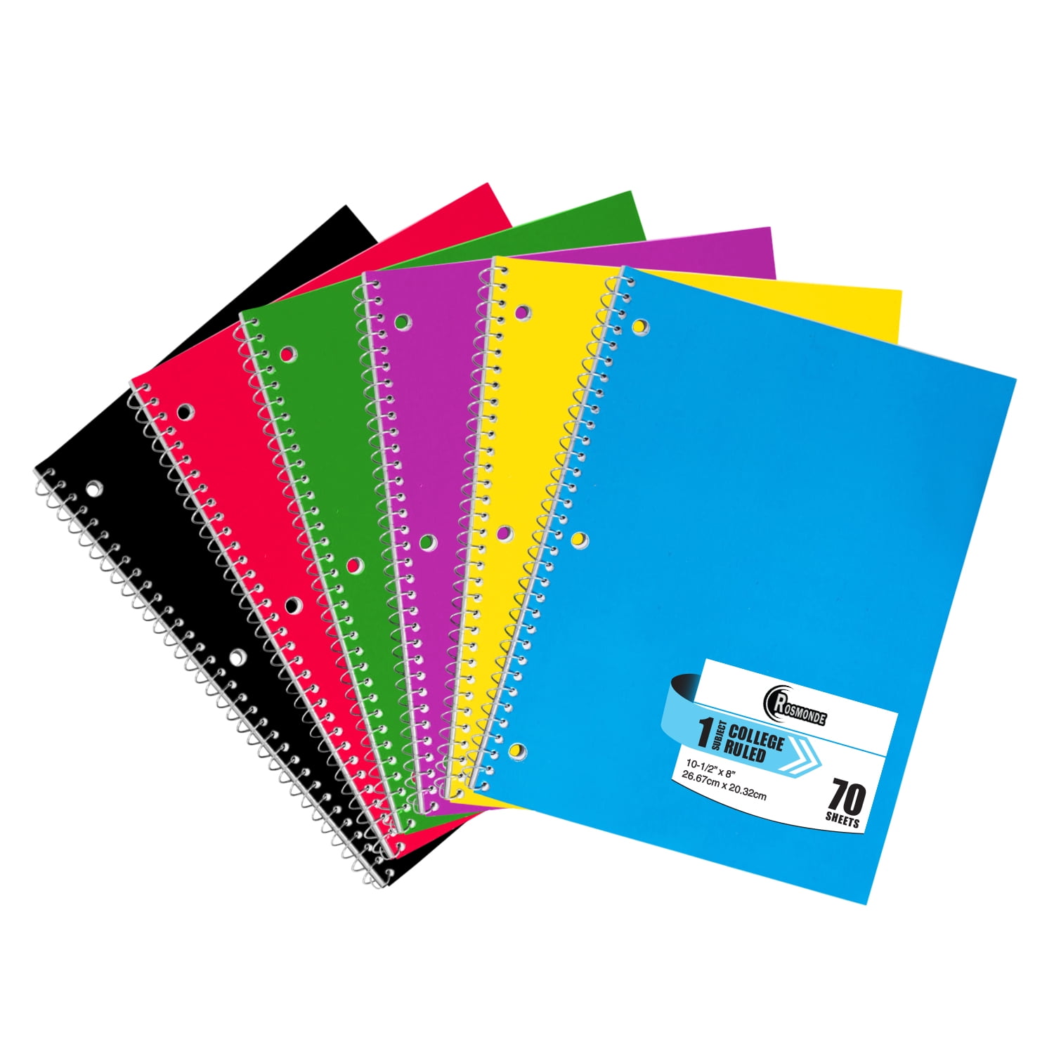 Five Star Wirebound Notebook, 2 Subjects, College Rule, Assorted Color  Covers, 9.5 x 6.5, 100 Sheets (06180)