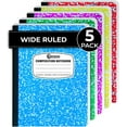 thumbnail image 1 of Rosmonde Assorted Colors Wide Rule Composition Notebooks, 7.5in x 9.75in, 100 Sheets, 5 Pack, 1 of 5