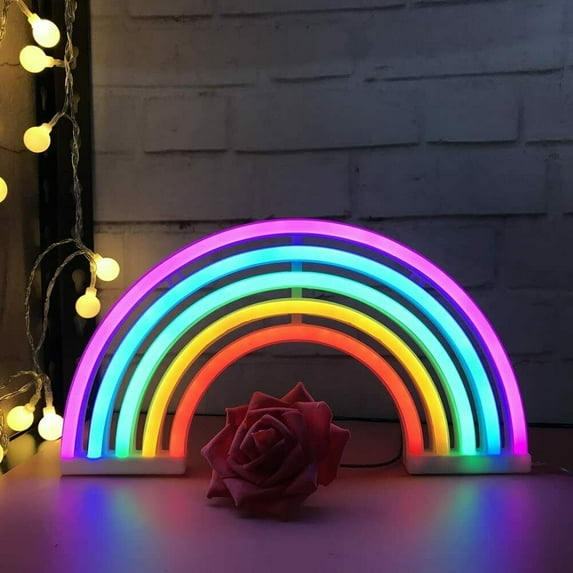 Rosnek 13'' To 18'' LED Neon Light Sign With Transparent Acrylic Back Panel, USB Powered, Neon Sign Wall Art Decorative Hanging Sign For Bar Bedroom Living Room Party Home Decor