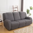 thumbnail image 1 of Rosnek 2-3 Seater Recliner Sofa Slipcover, Loveseat Cover Couch Cover Non-Slip Recliner Chair Cover, Elastic Chaise Lounge Cover Furniture Protector Cover with Side Pocket, 3 Seater / 8 Pieces, Gray, 1 of 10