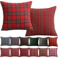 thumbnail image 1 of Rosnek 2 Pack Christmas Plaid Throw Pillow Covers, Scottish Tartan Decorative Cushion Case for Farmhouse Home Holiday Decor, 18''x 18'', 1 of 7