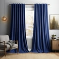 thumbnail image 1 of Rosnek 2 Panels Navy Blue Velvet Curtains 108 inches, Thermal Insulated Rod Pocket Window Drapes for Living Room Soft Luxury Home Decor Curtains for Bedroom Kids Room, 1 of 7