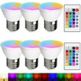 thumbnail image 1 of Rosnek 6Pack LED Light Bulbs, E26 E27 RGB Warm White Remote Control Color Changing Dimmable 16 Colors LED Spot Light Bulb, 1 of 6