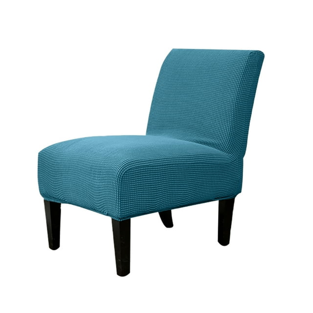Rosnek Armless Accent Chair Cover Slipcover, Spandex Removable Armless Chair Furniture Protector Covers for Living Dining Room Hotel, Blue