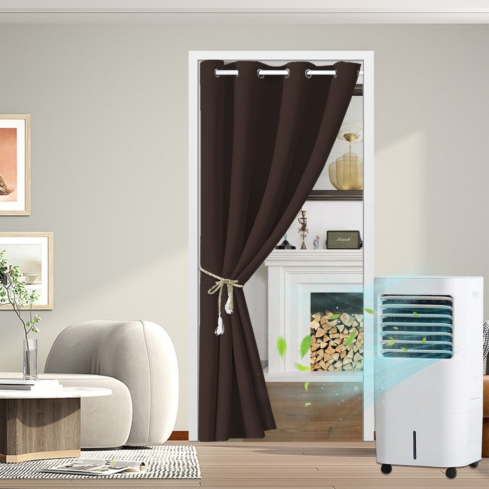 Rosnek Blackout Door Curtain, Privacy Room Divider, Thermal Insulated ...