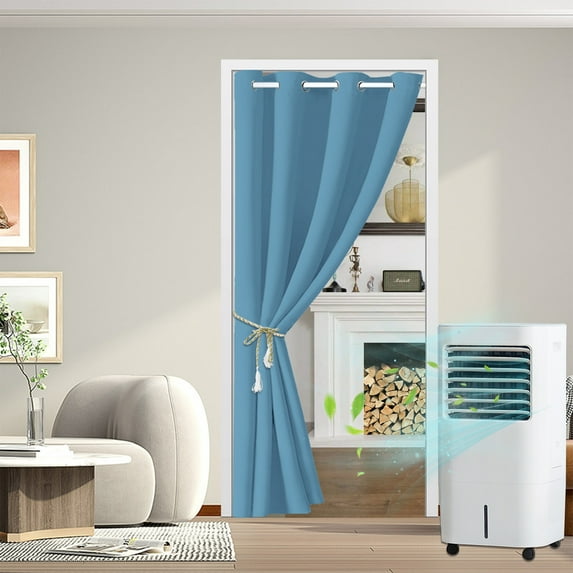 Rosnek Blackout Doorway Curtain for Closet, Privacy Room Divider Door Curtain Thermal Insulated Accordion Door Window Curtain Drape for Kitchen Storage Room, 1 Panel