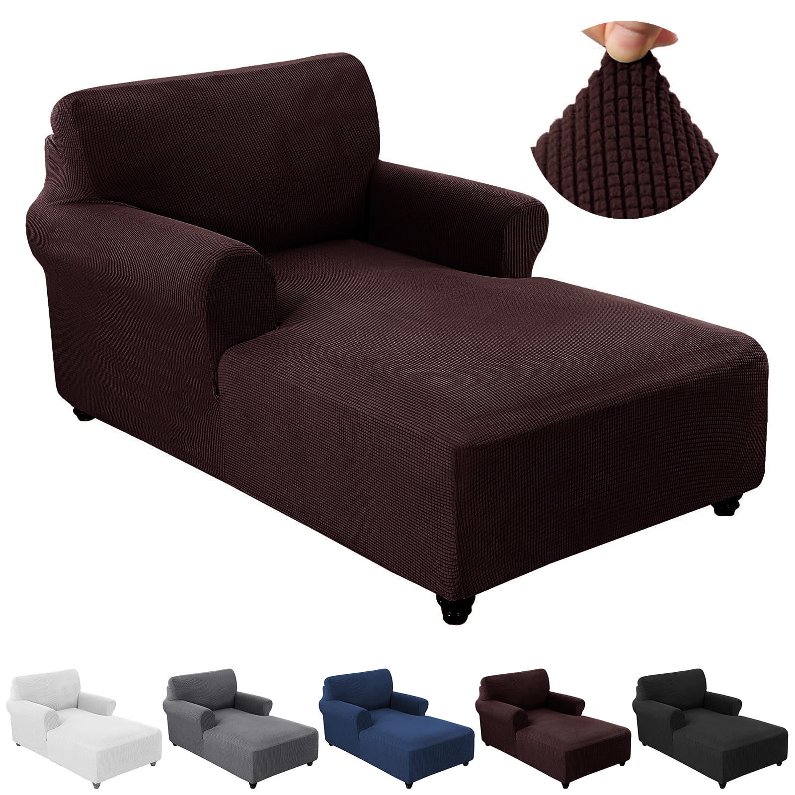 Rosnek Indoor Large Stretch Chaise Lounge Slipcover with Arms