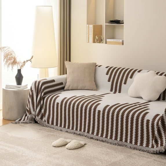 Rosnek Chenille Couch Cover Blanket, Modern Sofa Slipcover Washable Couch Covers for L-Shape Sofa Sectional Sofa Protector for Cats Dogs, 71"x 71"