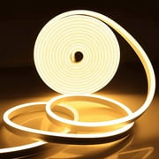 Rosnek Dimmable LED Neon Strip Light Touch Switch Waterproof Silicone Neon Rope Flexible Light, 3.28FT, Warm White