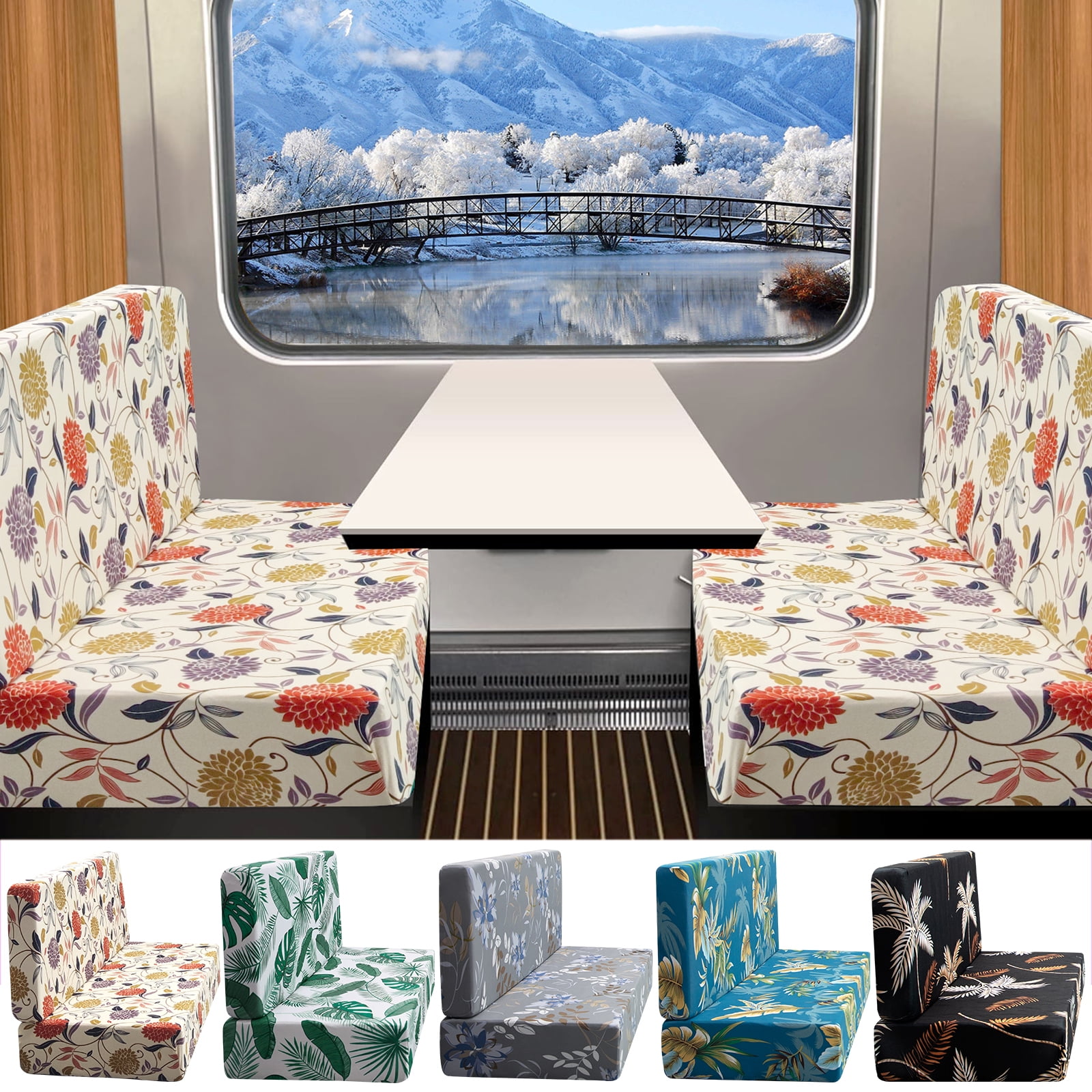 Forest River 4pcs/set RV Dinette Cushion Cover Elastic Camper