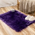 thumbnail image 1 of Rosnek Fluffy Rug Soft Shaggy Faux Fur Area Rug Luxury Plush Rectangle Carpet for Bedroom Living Room, 19.6"x 31.5", Purple, 1 of 5