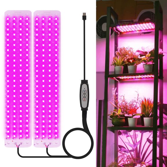 Rosnek Full Spectrum LED Grow Lights for Indoor Plants, 6 Dimmable Levels with Timer, USB Under Cabinet Plant Lights for Indoor Growing, Seedlings, Veg, Flowers