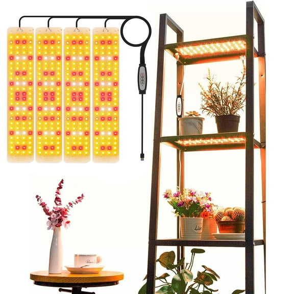 Rosnek Full Spectrum LED Grow Lights for Indoor Plants, 6 Dimmable Levels with Timer, USB Under Cabinet Plant Lights for Indoor Growing, Seedlings, Veg, Flowers