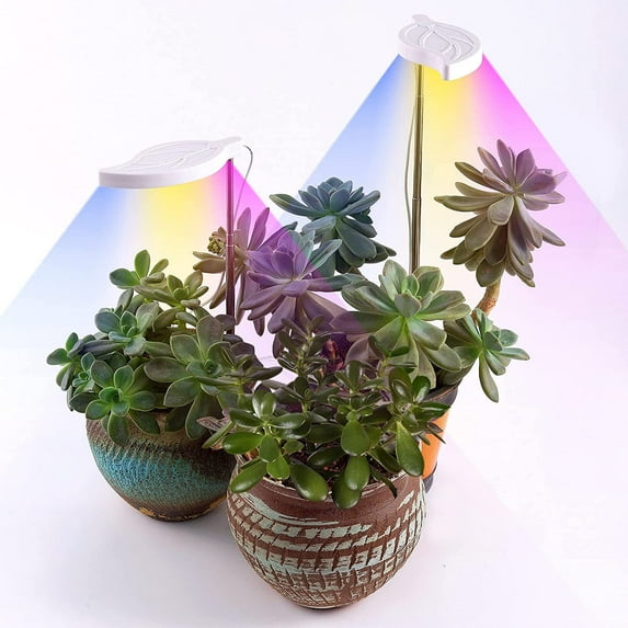 Rosnek Grow Lights for Indoor Plants, Leaf Shape Plant Lights for Indoor Growing Height Adjustable Dimmable Brightness with Auto On/Off Timer Low Safety Voltage