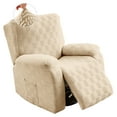 thumbnail image 1 of Rosnek Jacquard Recliner Slipcover with Pockets Stretch Couch Covers Chair Cover Furniture Protector, Ivory, 1 of 7
