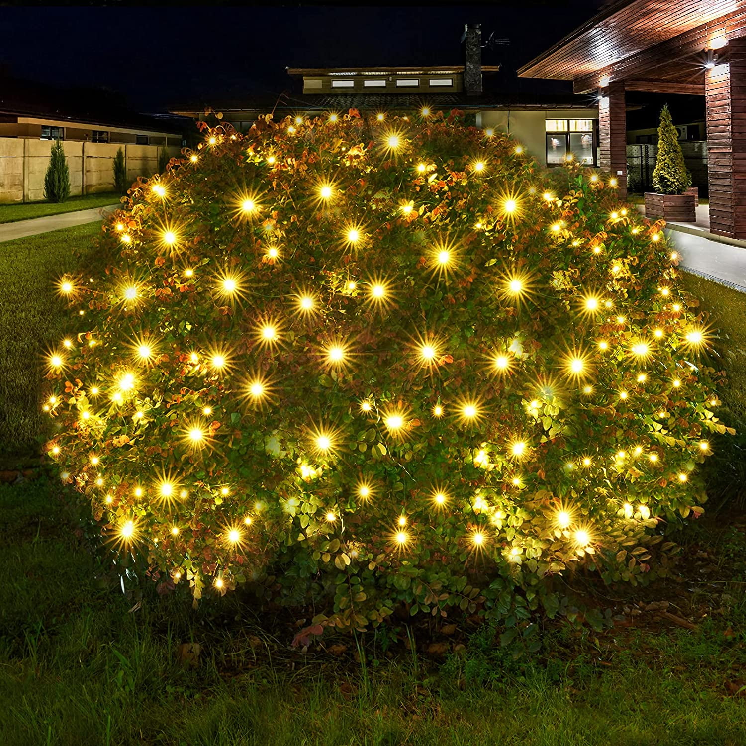 Rosnek LED Christmas Net Lights Outdoor Christmas Decorations Lights 1.5x1.5M Outdoor indoor