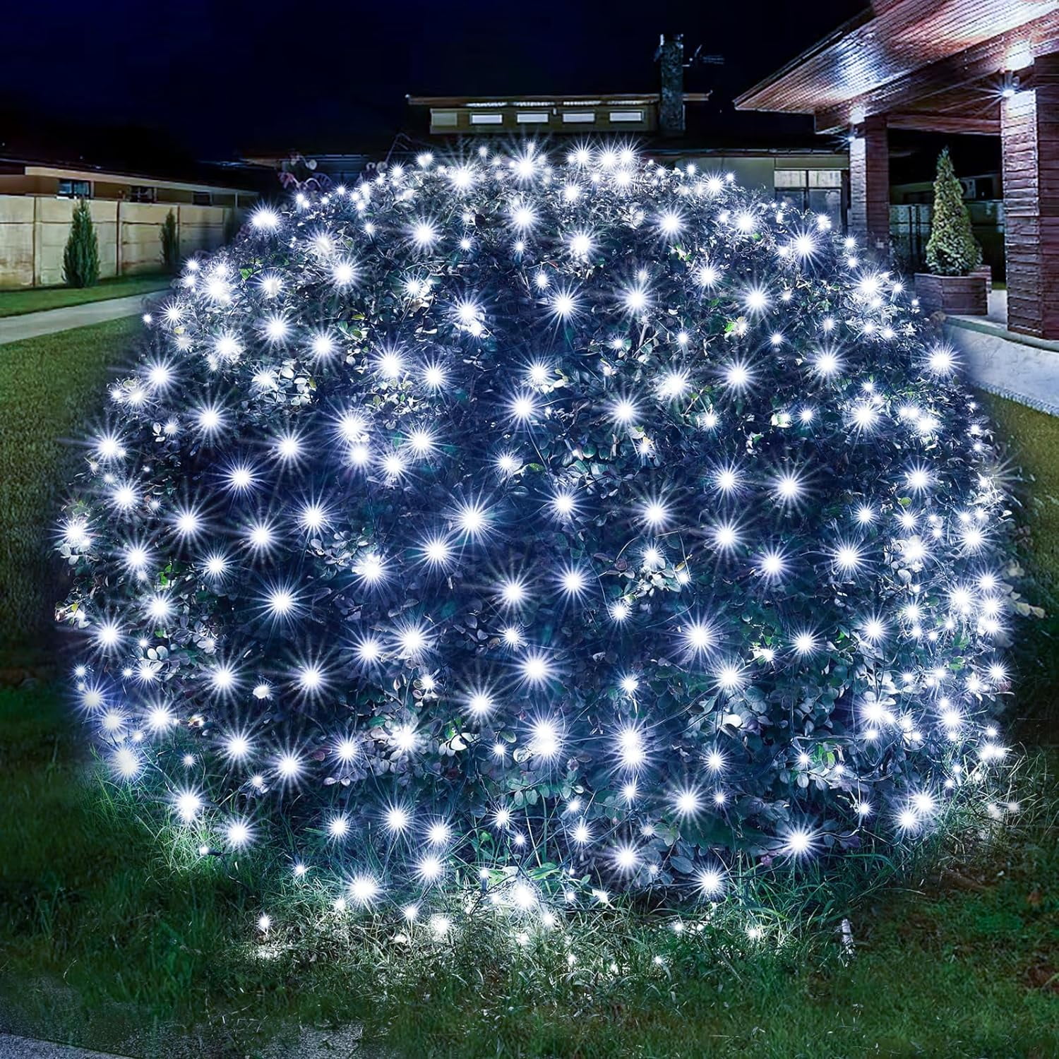 Rosnek LED Christmas Net Lights Outdoor Christmas Decorations Lights 1.5x1.5M Outdoor indoor