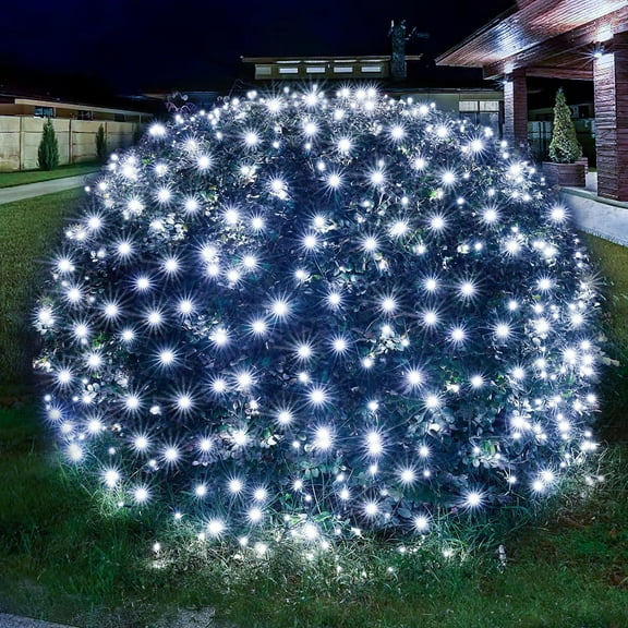 Rosnek LED Christmas Net Lights Outdoor Christmas Decorations Lights 1.5x1.5M Outdoor indoor Yard Mesh Shrub Net Lights string for Chritmas Decoration