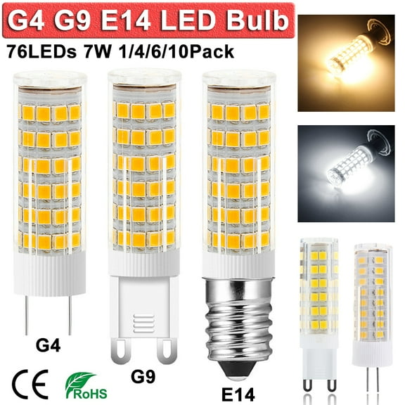 Rosnek LED G4 G9 E14 Halogen Bulb 7W Equivalent 60W Warm White Cool White 600lm Appliance Bulb, 1/4/10 Pack