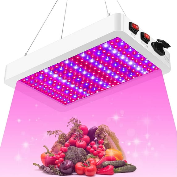 Rosnek LED Grow Lights Full Spectrum 312LEDs Plant Panel for Indoor Hydroponic Plants Veg Flower Greenhouse Growing Lamps