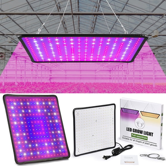 Rosnek LED Plant Grow Lights 256LEDs Full Spectrum Panel Grow Light for Hydroponics Greenhouse Seedling Veg and Flower