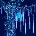 thumbnail image 1 of Rosnek Meteor Shower Lights Outdoor, 30CM 50CM Rain Drop Lights Cascading Falling Rain Lights Christmas Decorations String Lights for Tree Wedding Garden Decor, 1 of 10