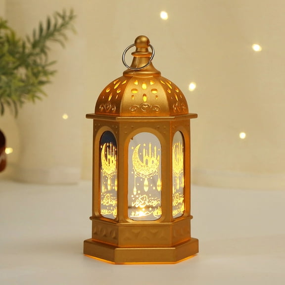 Rosnek Mini Ramadan Lantern Lights- Ramadan Candle Mubarak Lantern Ramadan Lantern Decoration- Eid Mubarak Lantern Lights for Home Wall Window Tabletop Patio Decor