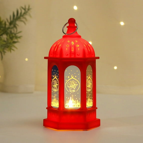 Rosnek Mini Ramadan Lantern Lights- Ramadan Candle Mubarak Lantern Ramadan Lantern Decoration- Eid Mubarak Lantern Lights for Home Wall Window Tabletop Patio Decor