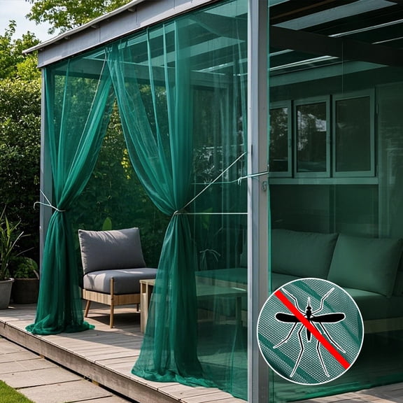 Rosnek Mosquito Netting for Patio Outdoor Curtains, Lightweight Mosquito Screen Mesh DIY Size Adjustable for Patio Porch Garden, 1 Panel