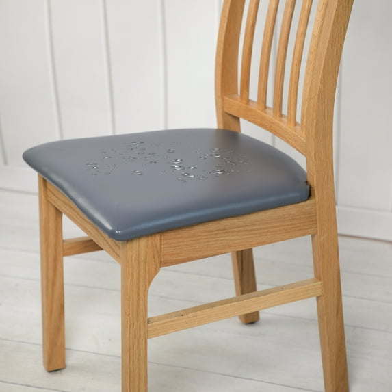 Rosnek PU Leather Chair Seat Cover Square Chair Cushion Cover Waterproof Stretch Dining Chair Slipcover Protctor