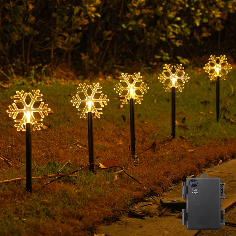 Rosnek Pathway Lights Outdoor, 5 Pack LED Christmas Landscape Lights