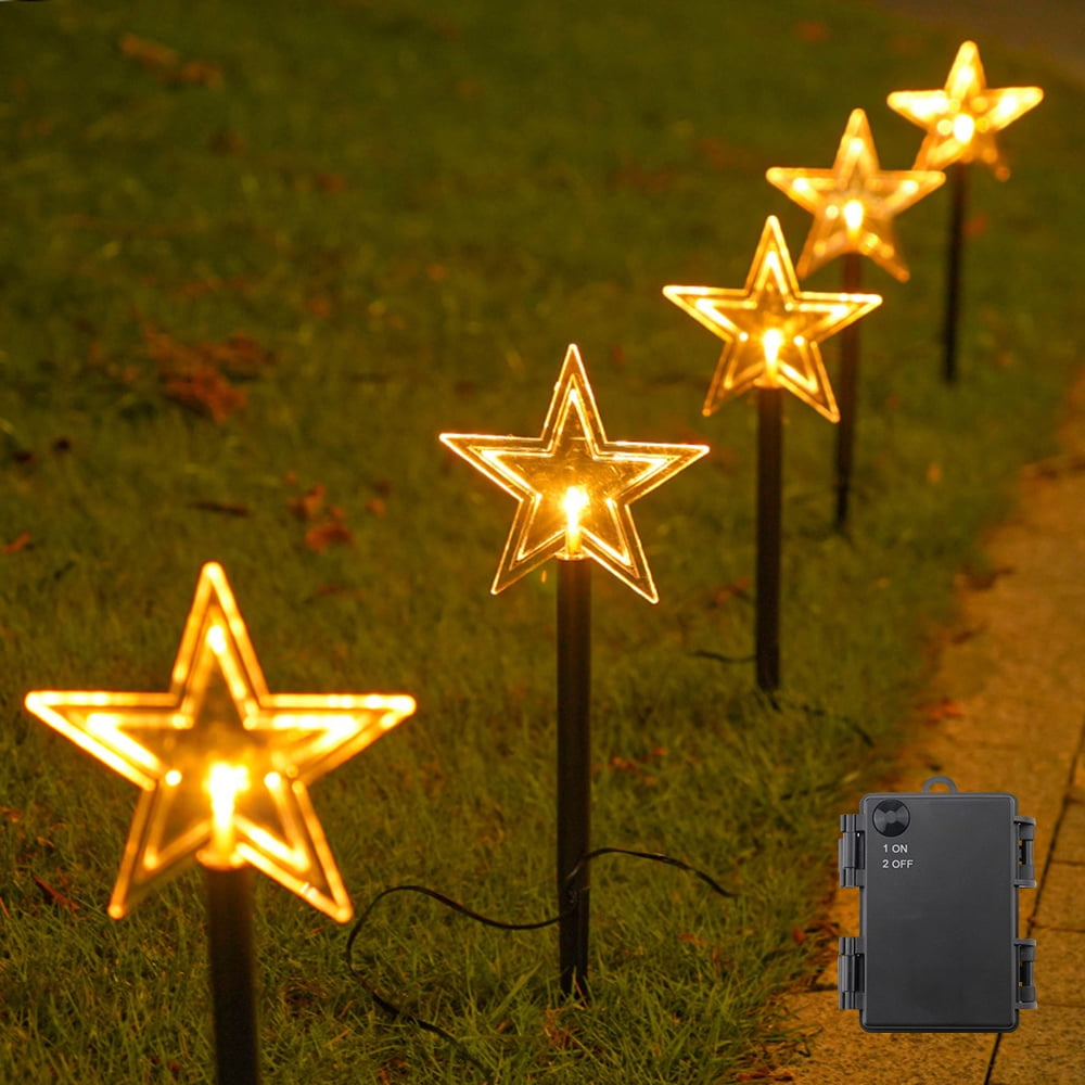 Rosnek Pathway Lights Outdoor, 5 Pack LED Christmas Landscape Lights ...
