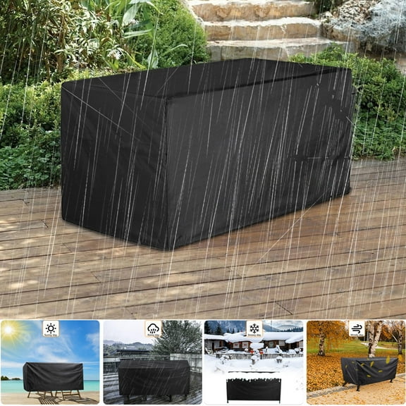 Rosnek 48" x 24" x 21" Black Patio Furniture Set Cover, Waterproof