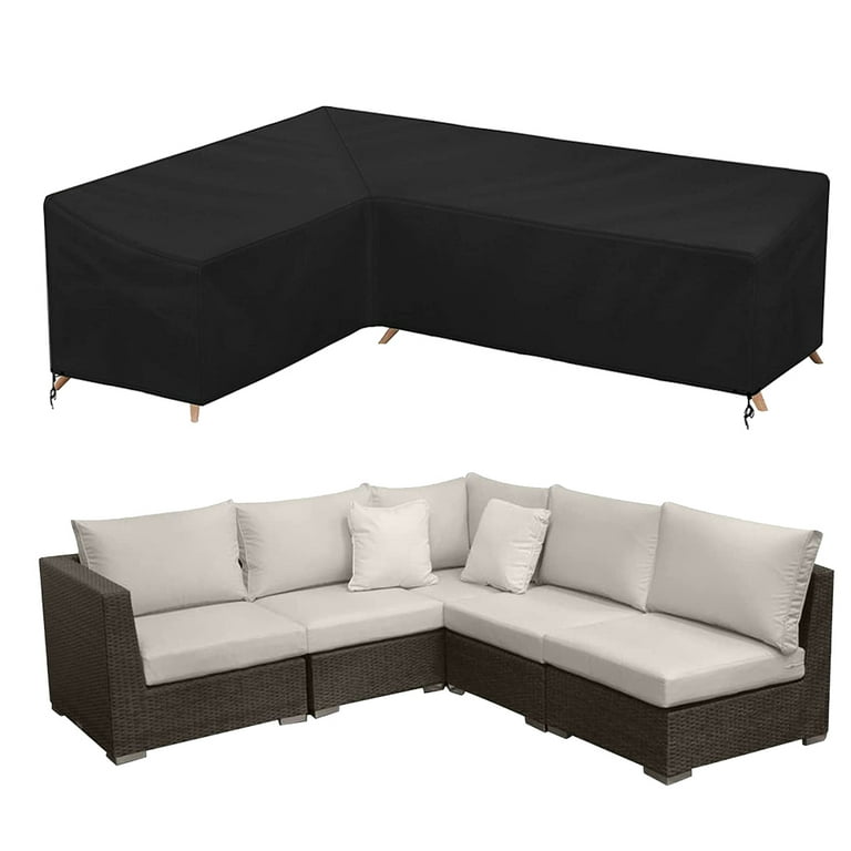 Rosnek Weatherproof Patio V-Shaped Furniture Cover, Outdoor Sofa