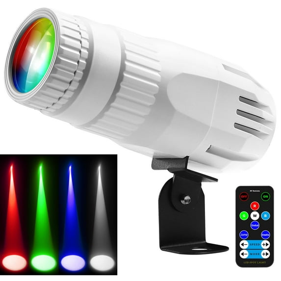 Rosnek Pinspot Light Mini 15W Mirror Ball Spotlight, Super Bright RGBW LED Beam Pinspot Lights, Remote Control Stage Lighting for DJ Disco Band Dance Party Show Bar Club Wedding