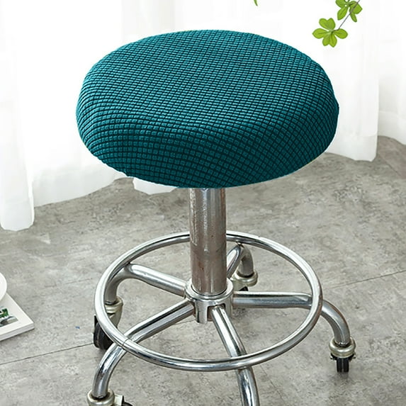 Rosnek Round Bar Stool Cover Washable Stool Cushion Slipcover Elastic Bar Chair Cover, Blue