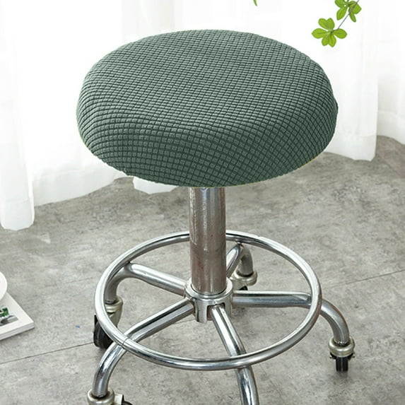 Rosnek Round Bar Stool Cover Washable Stool Cushion Slipcover Elastic Bar Chair Cover, Green