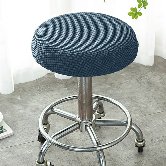 Rosnek Round Bar Stool Cover Washable Stool Cushion Slipcover Elastic Bar Chair Cover, Navy Blue