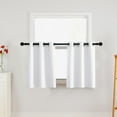 thumbnail image 1 of Rosnek Set of 2 Blackout Kitchen Curtain, Grommet 30 inch Short Curtains Bathroom Window Curtain Cafe Curtains, White, 1 of 7