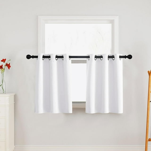 Rosnek Set of 2 Blackout Kitchen Curtain, Grommet 36 inch Short