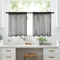 thumbnail image 1 of Rosnek Sheer Kitchen Curtain, Waffle Weave Tier Window Curtains Living Room Tulle Drape Rod Pocket Voile Valance Curtain Kitchen Bar Decoraiton, 1 of 5