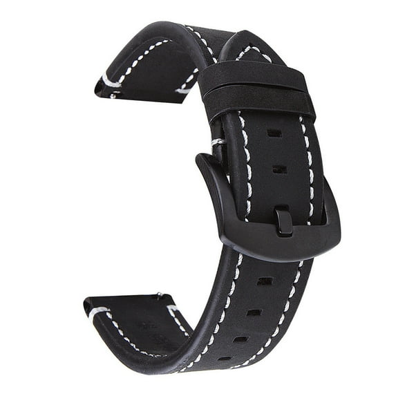 Rosnek Soft Leather Watch Band Strap, 18/20/22/24mm Replacement Bands, Vintage Smartwatches Wristband