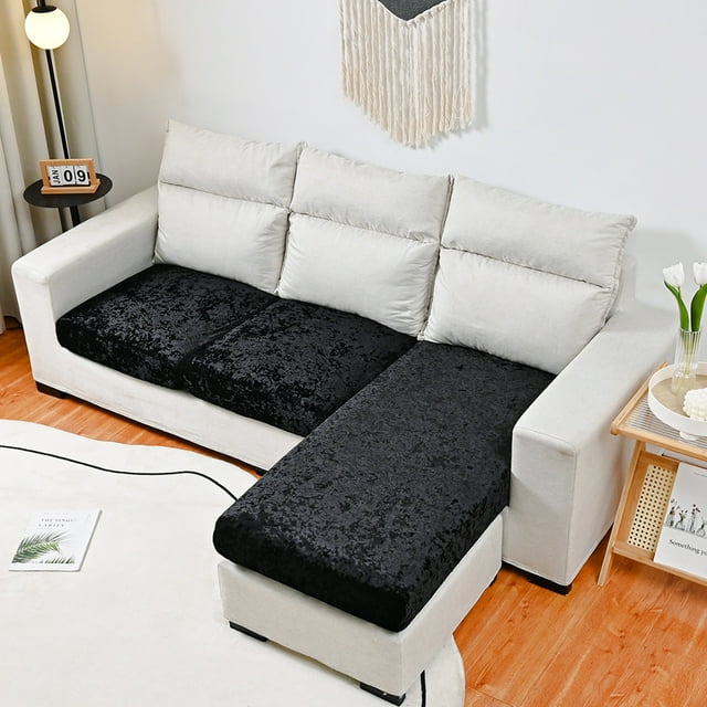 Rosnek Stretch Crushed Velvet Couch Cushion Cover, Sofa Slipcover