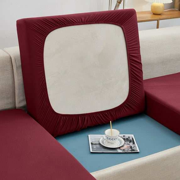 Rosnek Stretch Sofa Seat Cushion Cover Solid Color Couch Slipcover Furniture Protector