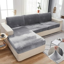 Rosnek Stretch Velvet Couch Covers Sofa Slipcover for 1/2/3/4 Seater Sofa Cushion Covers Furniture Protector