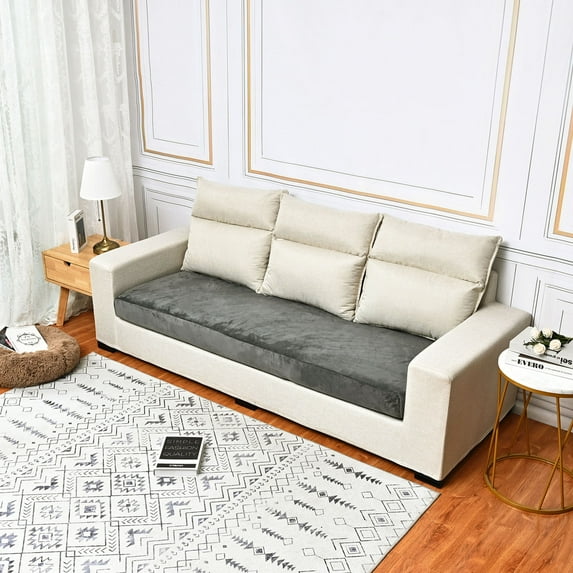 Rosnek Stretch Velvet Cushion Cover Soft Sofa Seat Cushion Cover Sofa Slipcover Furniture Protector