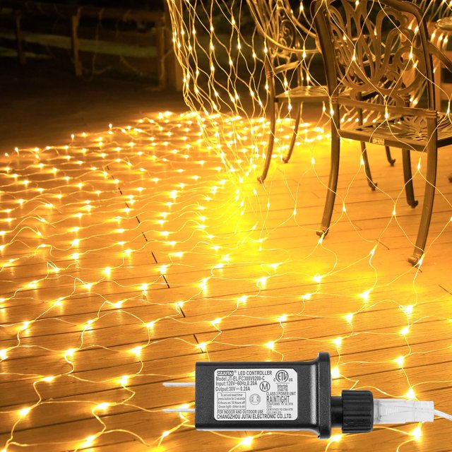 Rosnek Upgraded Outdoor Net Mesh String Lights Waterproof, Low Voltage