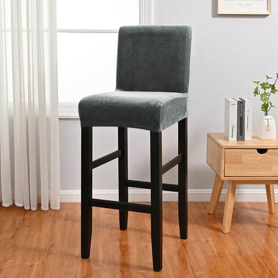 Rosnek Velvet Bar Stool Covers, Stretch Bar Stool Seat Cover Washable Anti-Dust Slipcovers for Dining Room