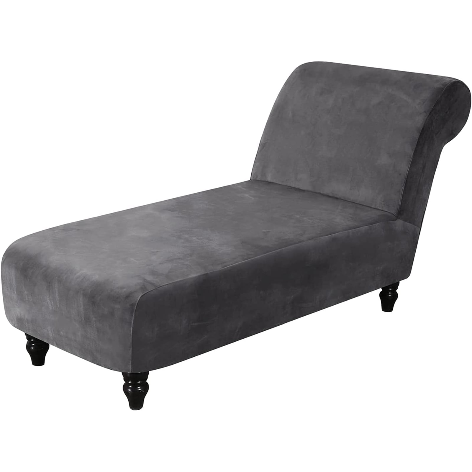 Rosnek Velvet Chaise Lounge Slipcover, Stretch Armless Chaise Lounge