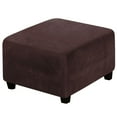 thumbnail image 1 of Rosnek Velvet Square Ottoman Covers Stretch Ottoman Slipcover Folding Storage Footstool Furniture Protector with Elastic Bottom, Extra Large, Brown, 1 of 6